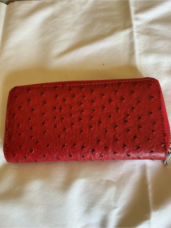 Handbags - Faux ostrich Textured Print Zip-Around Wallet